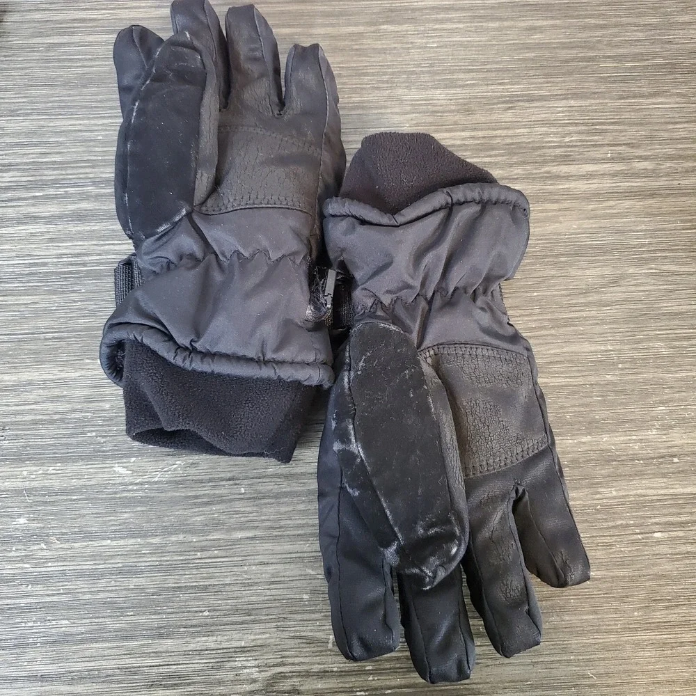 REI Junior Youth Sz‎ 8 Black Winter Ski Gloves Kids Children's Size